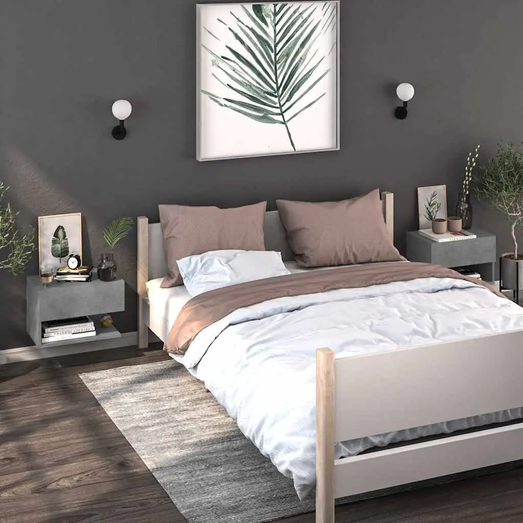 Grey Floating Shelves
