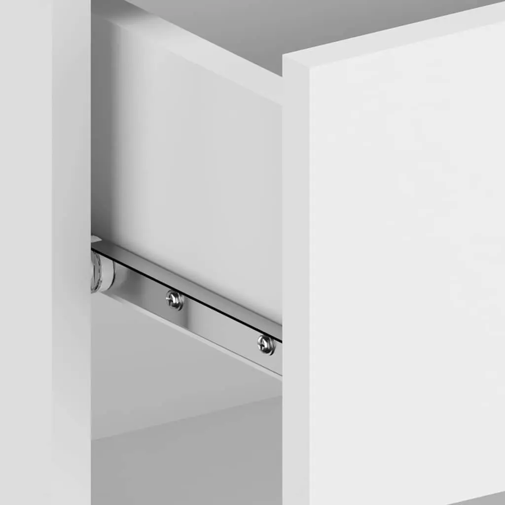 Wall-mounted Bedside Cabinets 2 pcs High Gloss White Floating Storage Unit