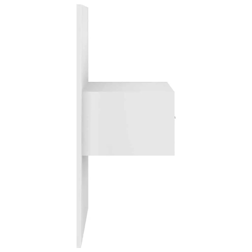 Wall-mounted Bedside Cabinets High Gloss White Floating Storage Drawers 2 pcs