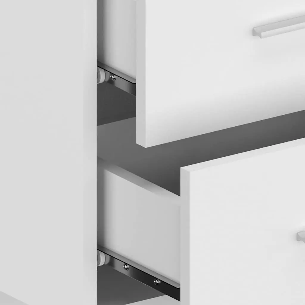 Wall-mounted Bedside Cabinets 2 pcs High Gloss White Floating Storage Drawer
