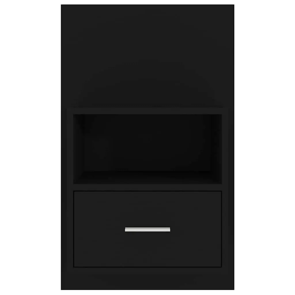 Wall-mounted Bedside Cabinet with Storage Drawer Black Floating Bedside Table