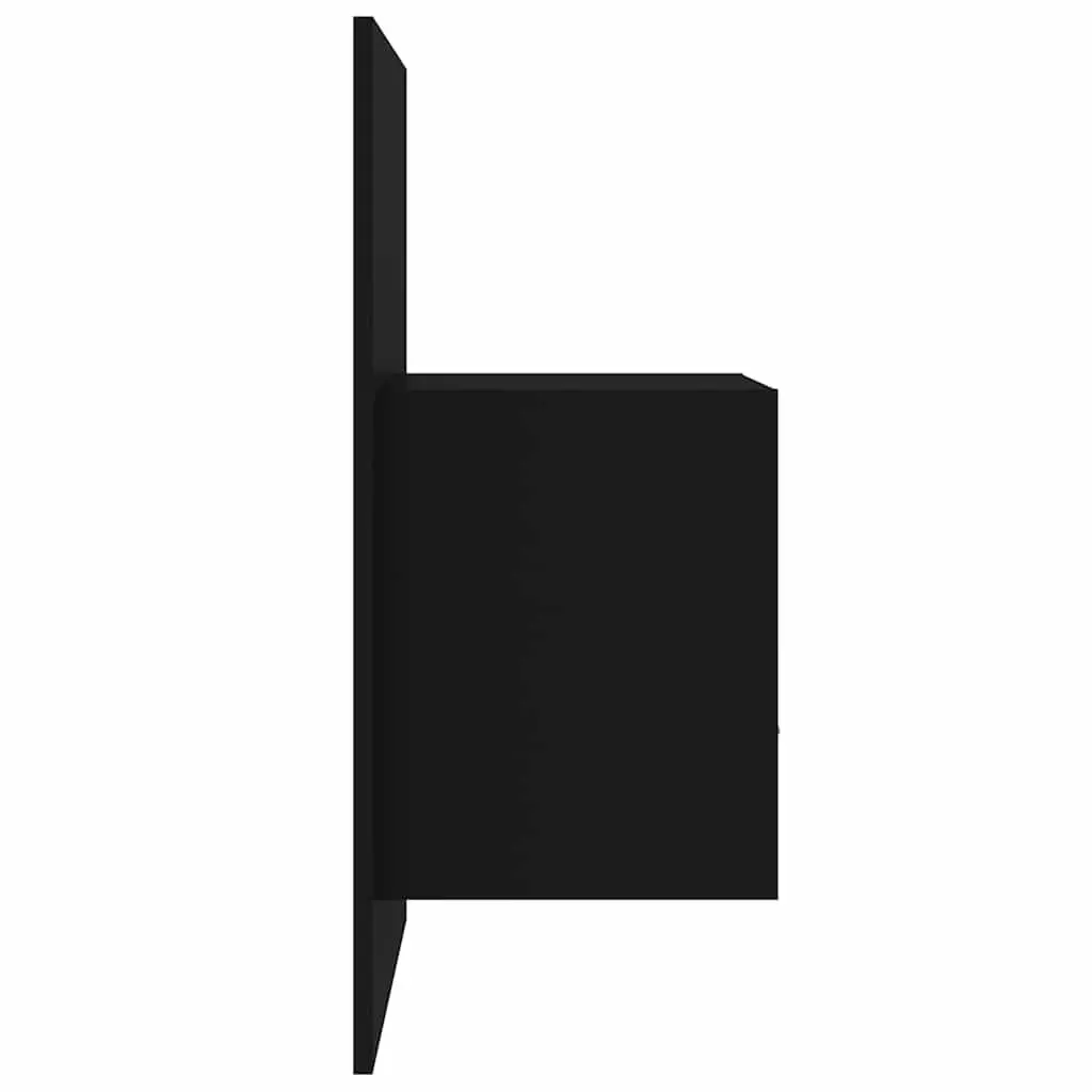 Wall-mounted Bedside Cabinet with Storage Drawer Black Floating Bedside Table