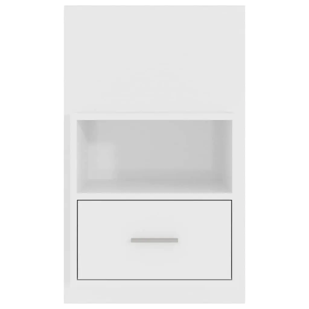 Wall-mounted Bedside Cabinet Storage Unit White High Gloss