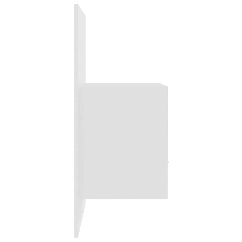 Wall-mounted Bedside Cabinet Storage Unit White High Gloss