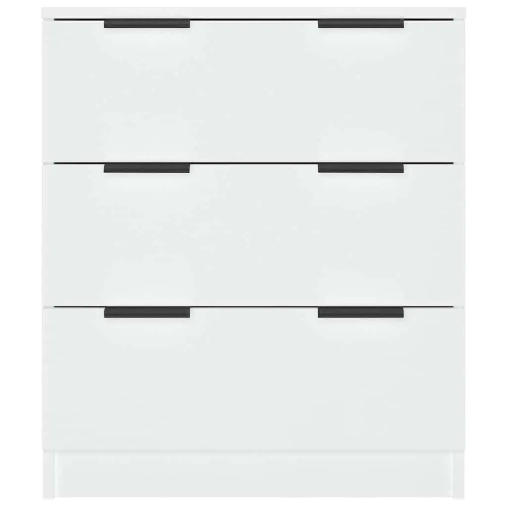 White Sideboard Cabinet 60x30x70 cm Storage Furniture 3 Drawers Living Room