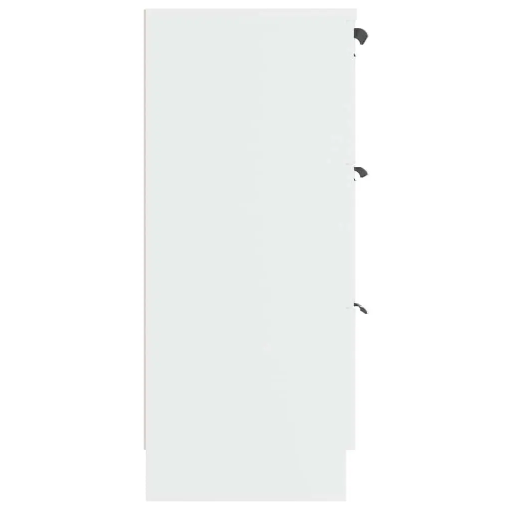 White Sideboard Cabinet 60x30x70 cm Storage Furniture 3 Drawers Living Room