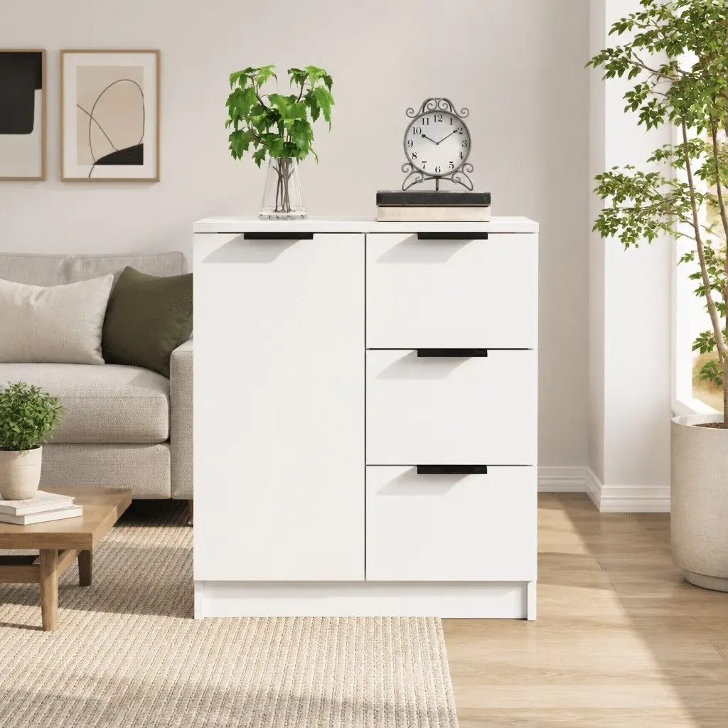 White Sideboard Cabinet Engineered Wood 60x30x70 cm