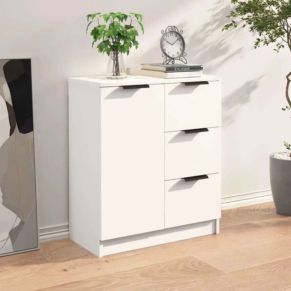 White Sideboard Cabinet Engineered Wood 60x30x70 cm
