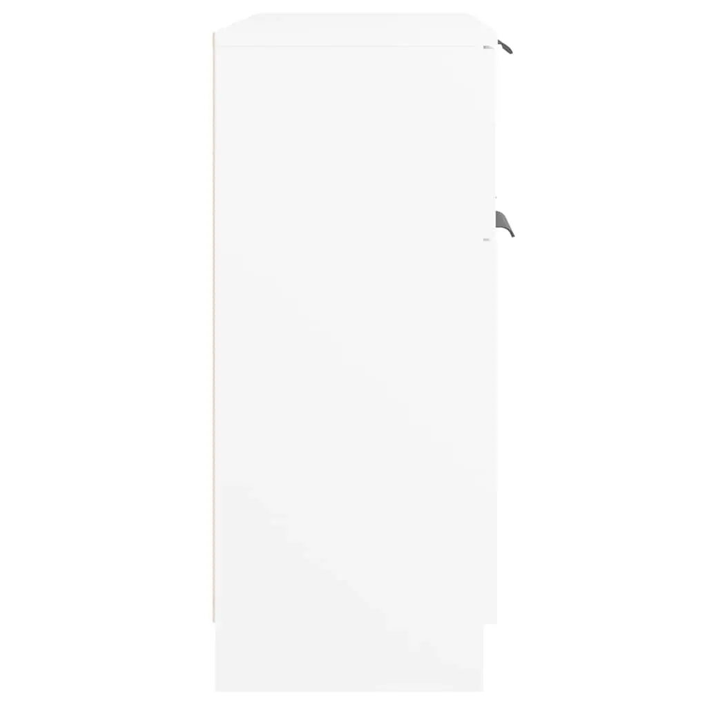 Sideboard White Engineered Wood 60x30x70 cm Storage Cabinet with Drawer and Doors