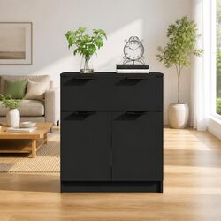 Friendly Black Sideboard: 60x30x70 cm Storage Solution