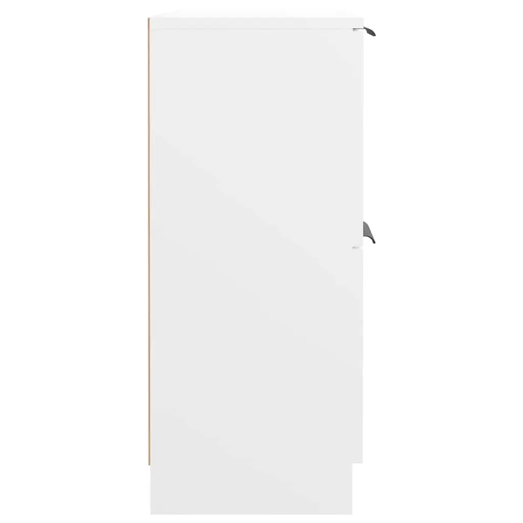 Sideboard White Engineered Wood 60x30x70 cm 4 Door Storage Cabinet