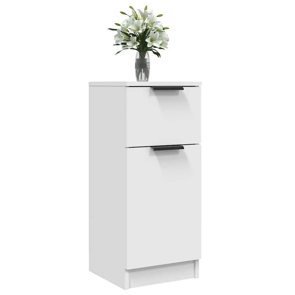 Sideboard Cabinet Minimalist White 30x30x70cm 2 Compartments Drawer