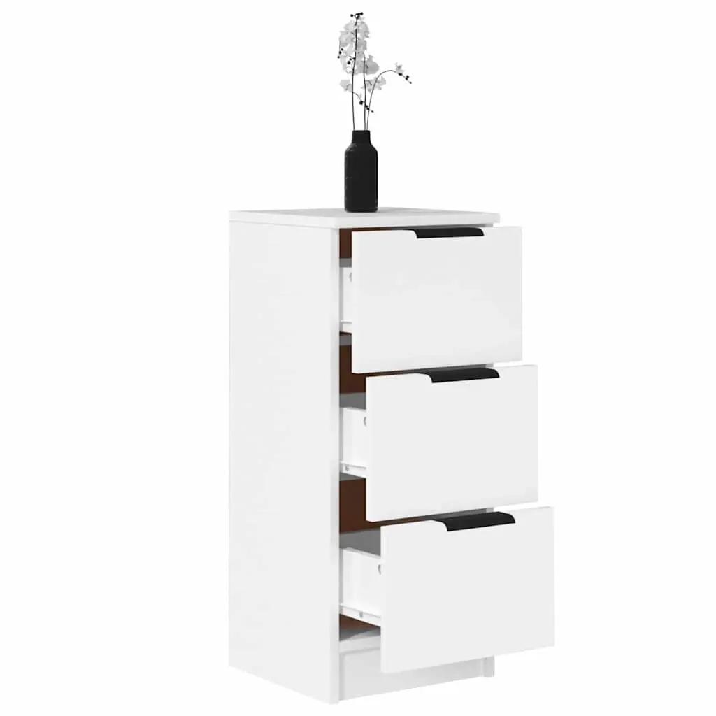 Sideboard White 30x30x70 cm 3 Drawers Storage Cabinet Living Room Furniture