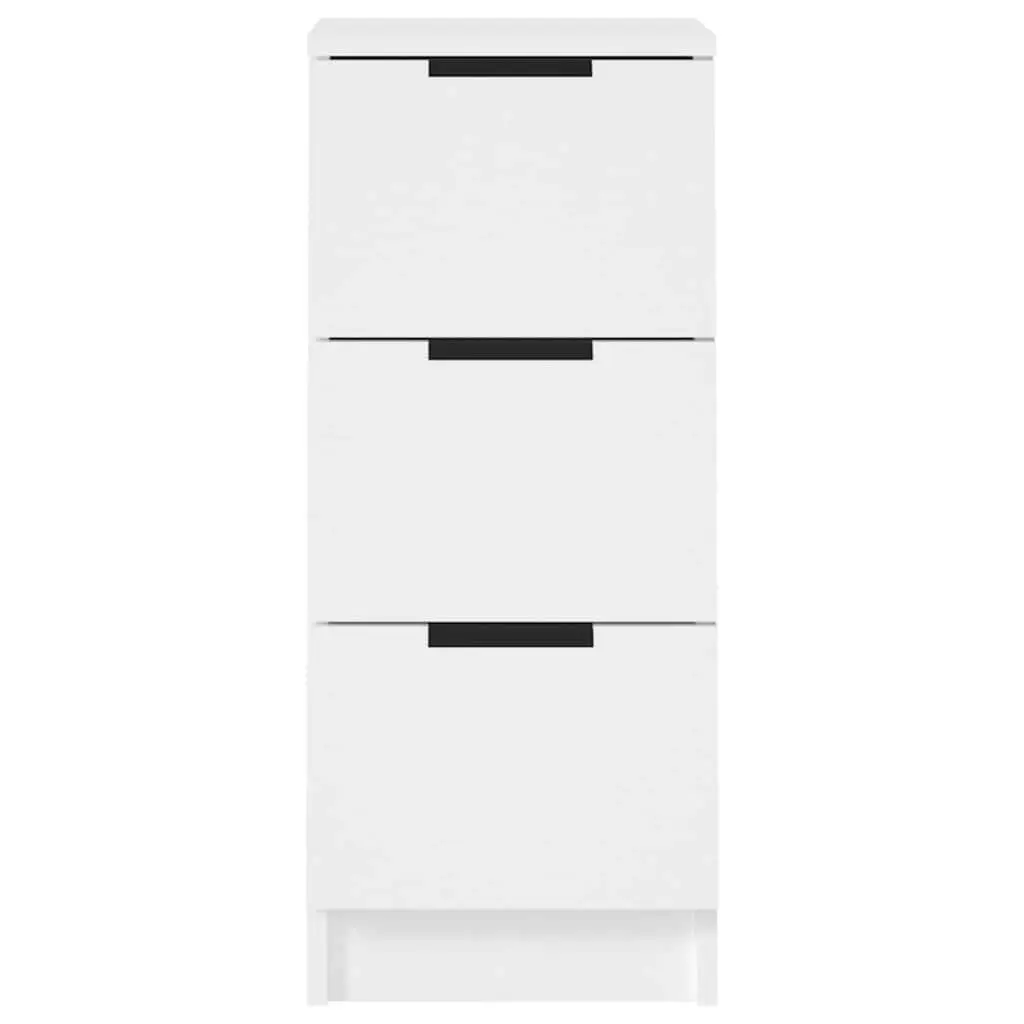 Sideboard White 30x30x70 cm 3 Drawers Storage Cabinet Living Room Furniture