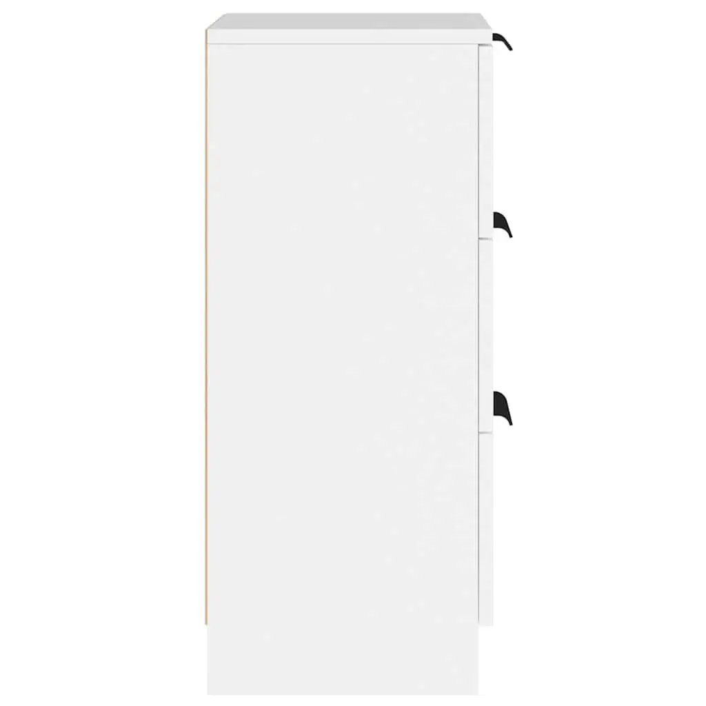Sideboard White 30x30x70 cm 3 Drawers Storage Cabinet Living Room Furniture