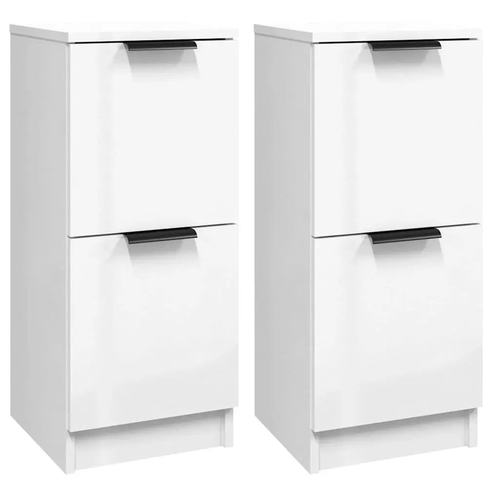 Sideboard Cabinet 30x30x70cm High Gloss White Storage Furniture Living Room