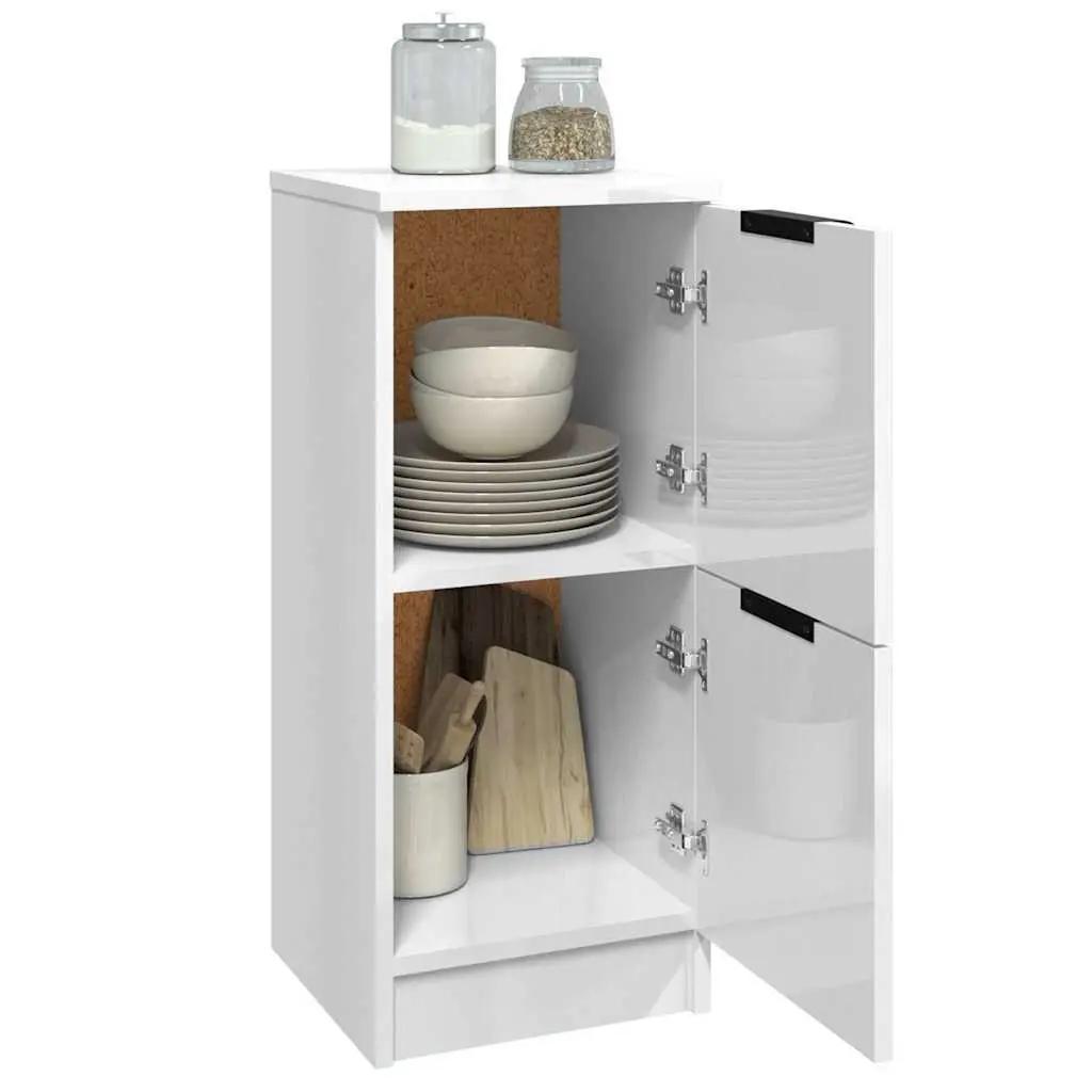 Sideboard Cabinet 30x30x70cm High Gloss White Storage Furniture Living Room