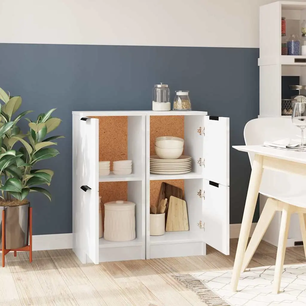 Sideboard Cabinet 30x30x70cm High Gloss White Storage Furniture Living Room