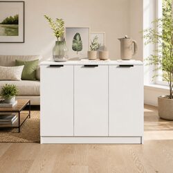 Your Ideal Sideboard: White Storage Cabinet with 3 Doors