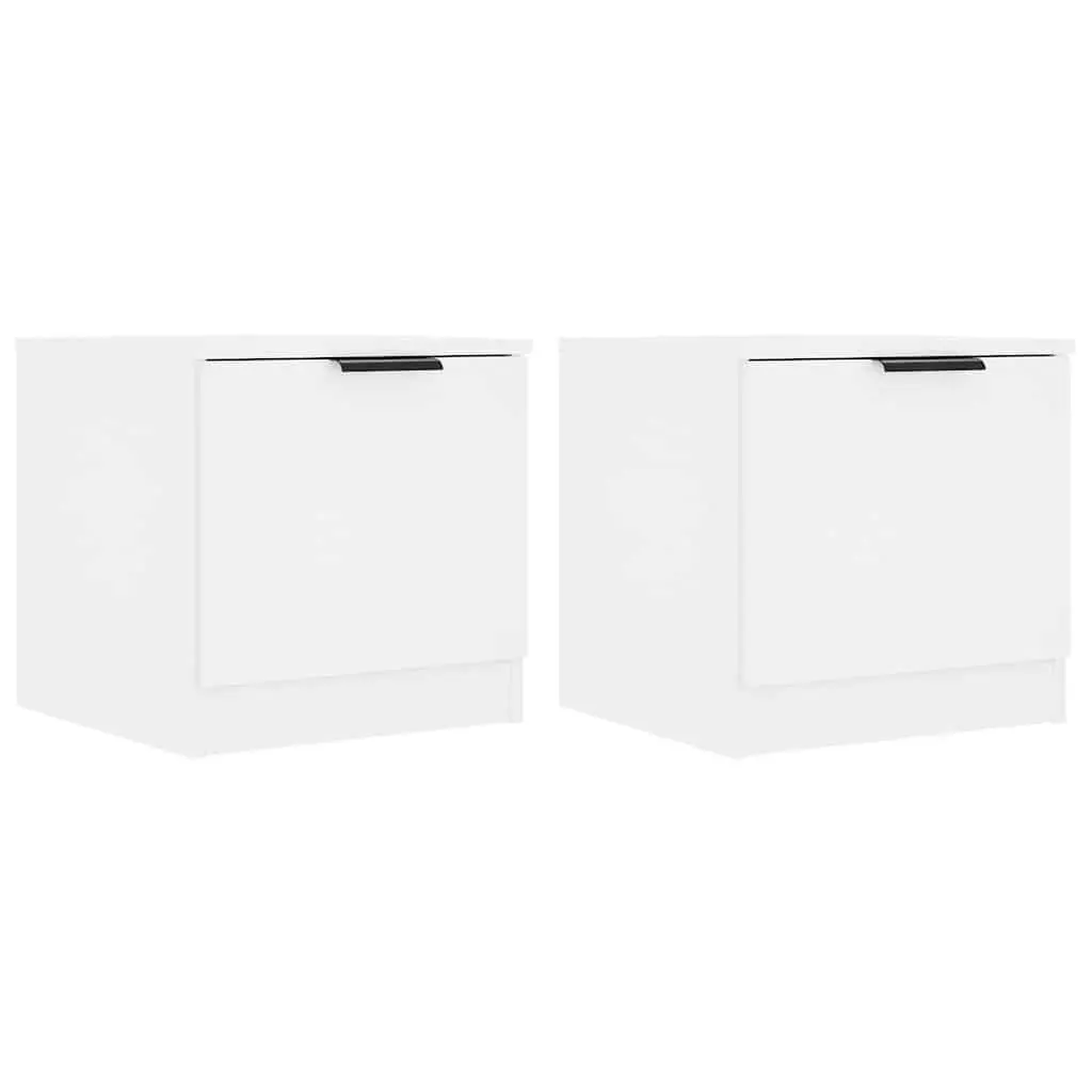 Bedside Cabinet White 40x39x40cm Nightstand Storage Organiser