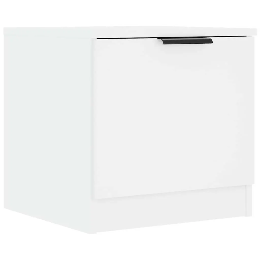 Bedside Cabinet White 40x39x40cm Nightstand Storage Organiser