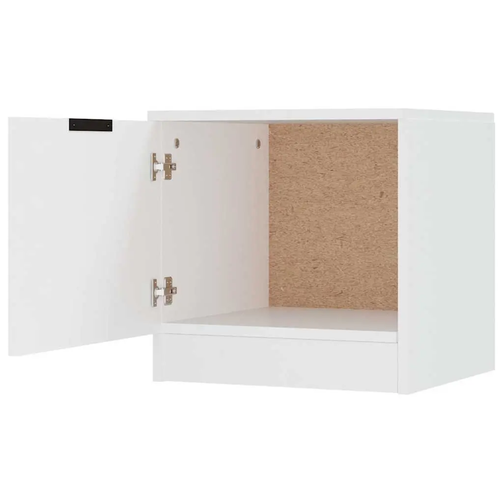Bedside Cabinet White 40x39x40cm Nightstand Storage Organiser