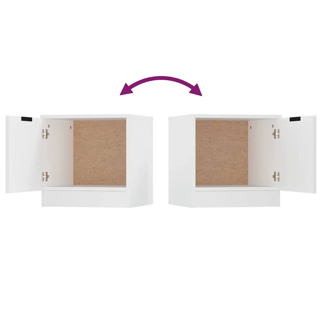 Bedside Cabinet White 40x39x40cm Nightstand Storage Organiser