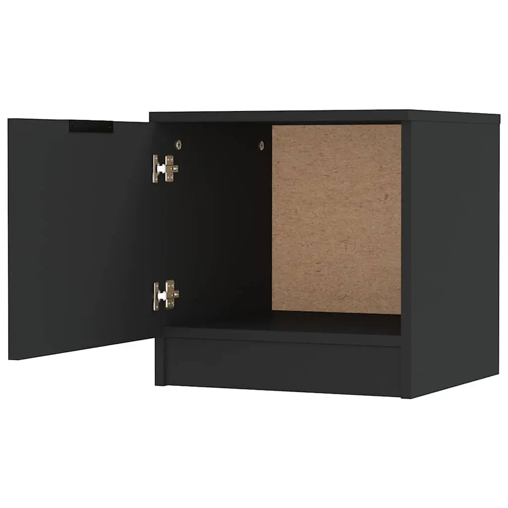 Bedside Cabinets Black 40x39x40 cm 2 Piece Nightstand Storage End Table