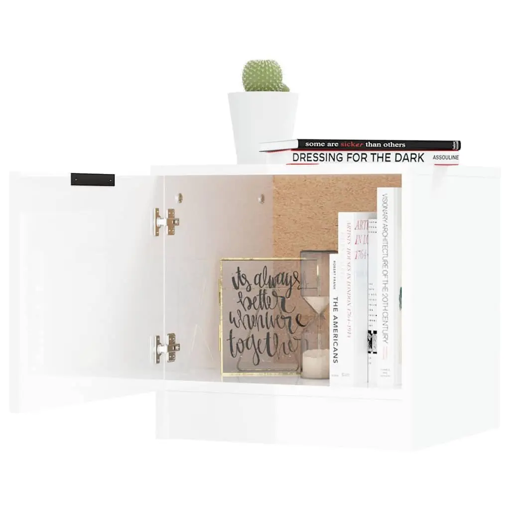 Bedside Cabinets White Nightstand Storage End Table 2 Piece Set