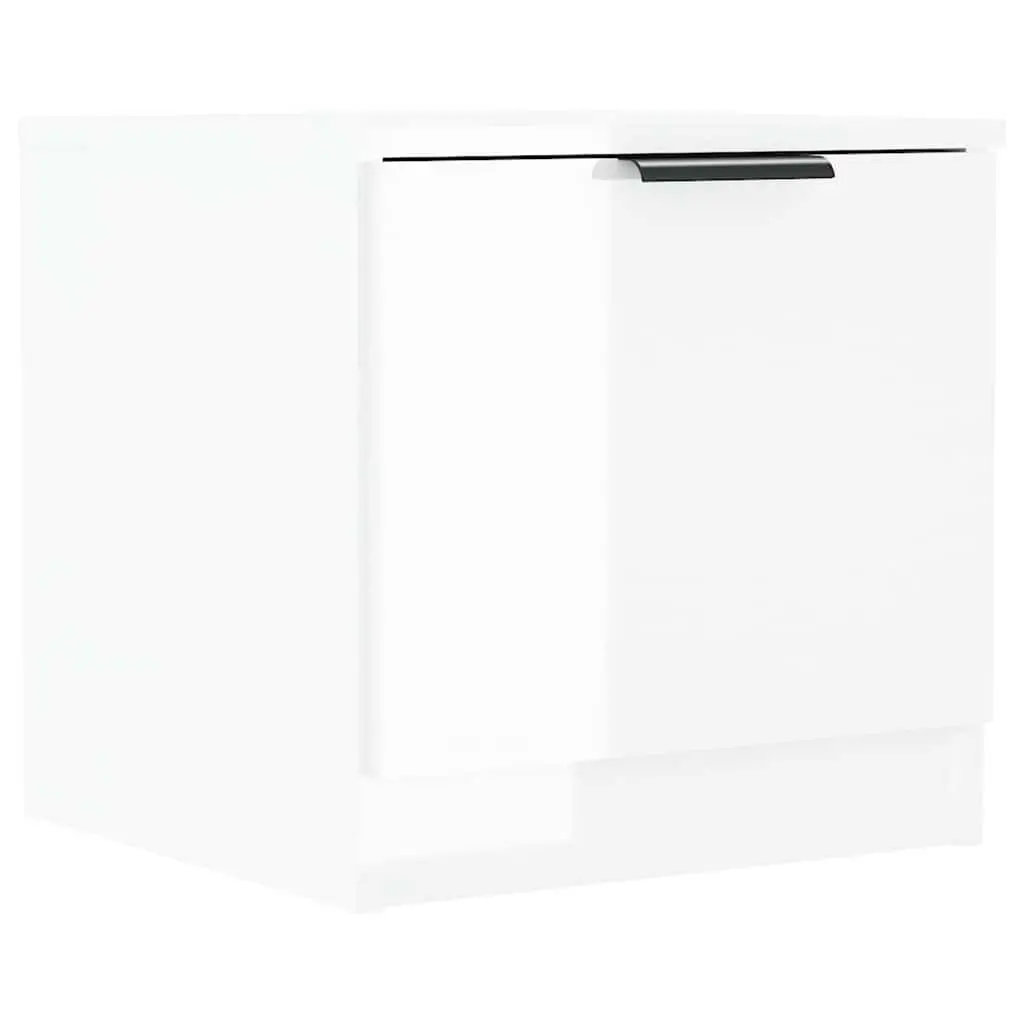 Bedside Cabinets White Nightstand Storage End Table 2 Piece Set