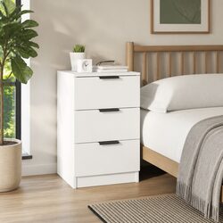 Friendly White Bedside Cabinet with Functional Design