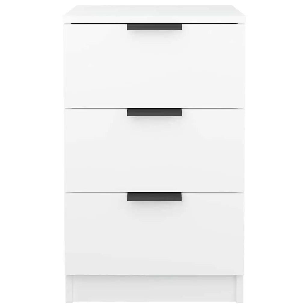 Bedside Cabinets 2 pcs White Bedroom Storage Drawers Nightstand 40x36x65 cm