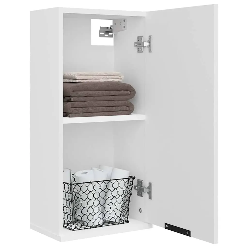 Wall-Mounted Bathroom Cabinet White One-Door Storage Unit 32x20x67cm