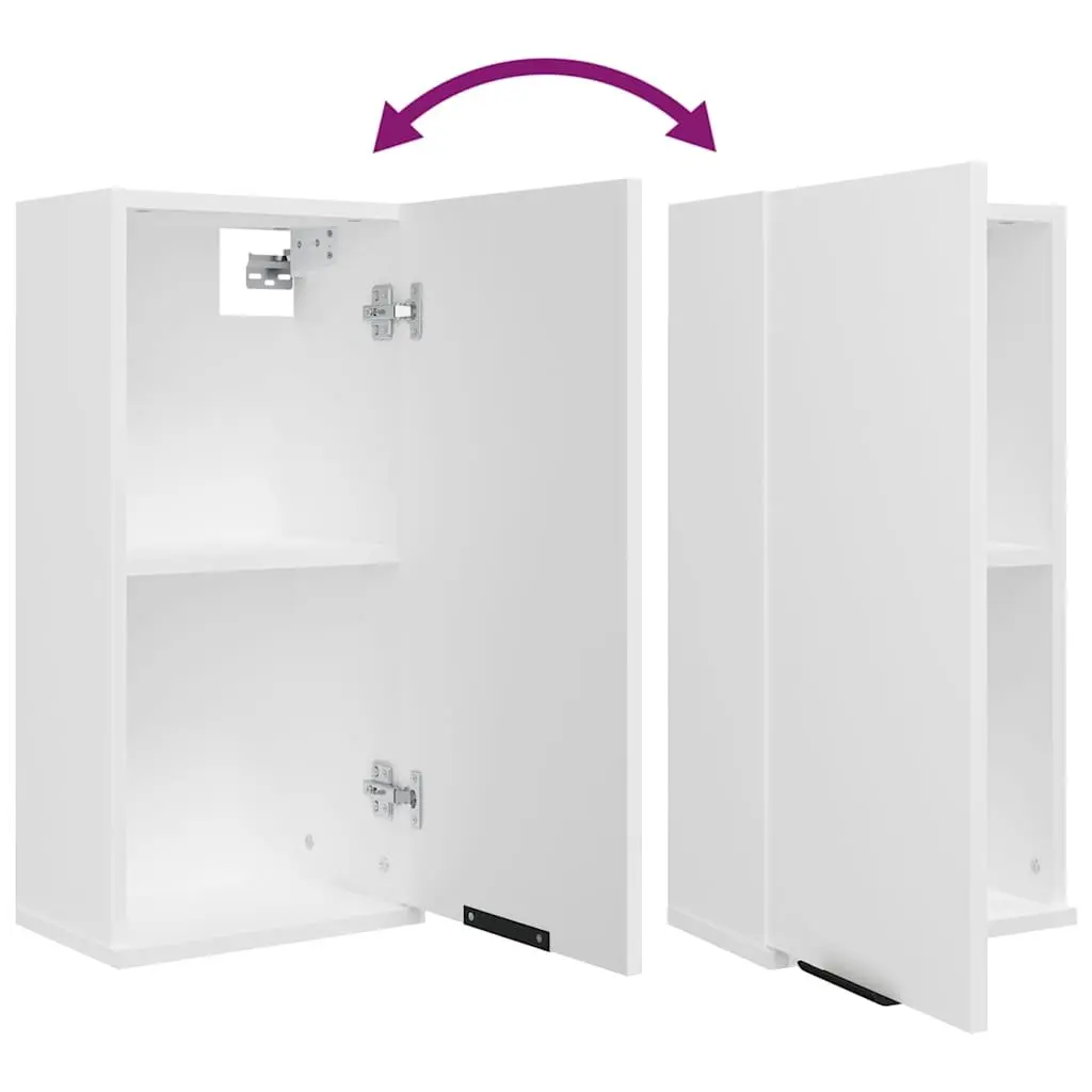 Wall-Mounted Bathroom Cabinet White One-Door Storage Unit 32x20x67cm