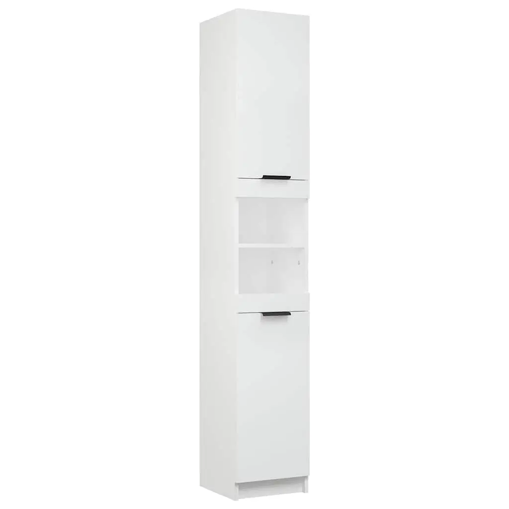 Bathroom Cabinet White Storage Unit Engineered Wood 32x34x188.5cm