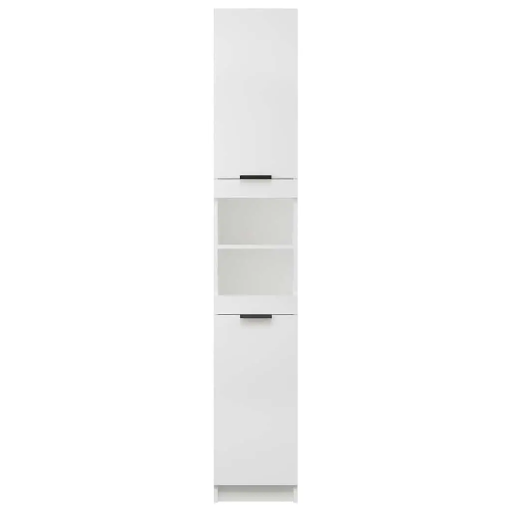 Bathroom Cabinet White Storage Unit Engineered Wood 32x34x188.5cm