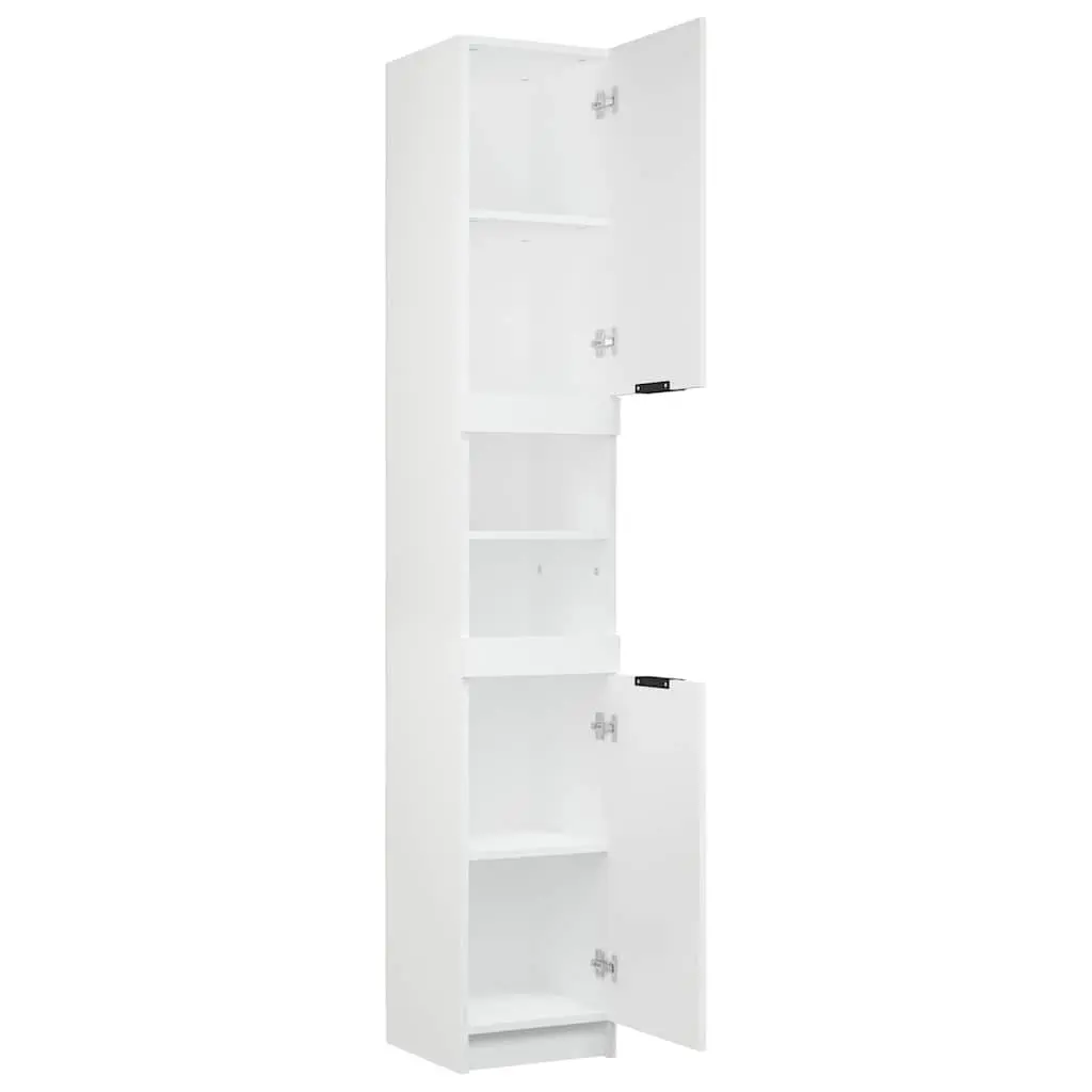 Bathroom Cabinet White Storage Unit Engineered Wood 32x34x188.5cm