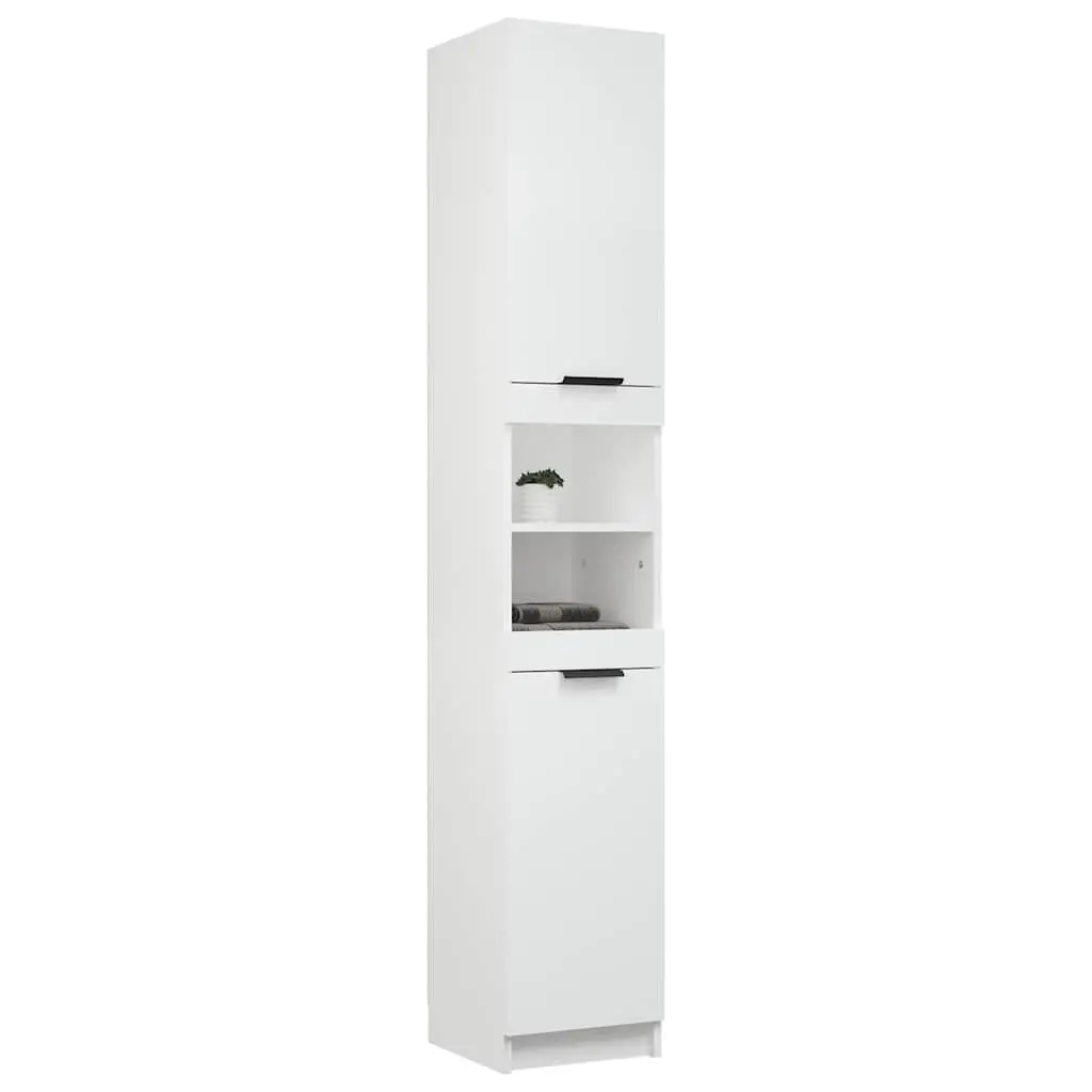 Bathroom Cabinet White Storage Unit Engineered Wood 32x34x188.5cm