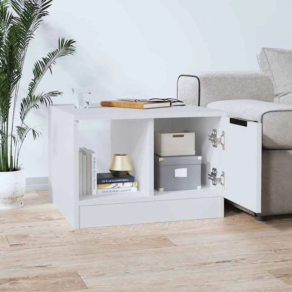 Coffee Table White Engineered Wood 50W x 50D x 36H cm
