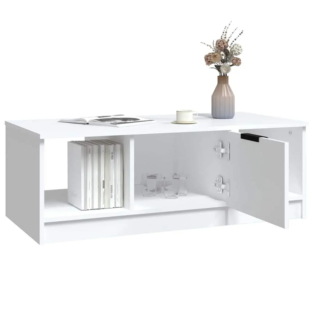 Coffee Table with Storage Compartments White 102 x 50 x 36 cm