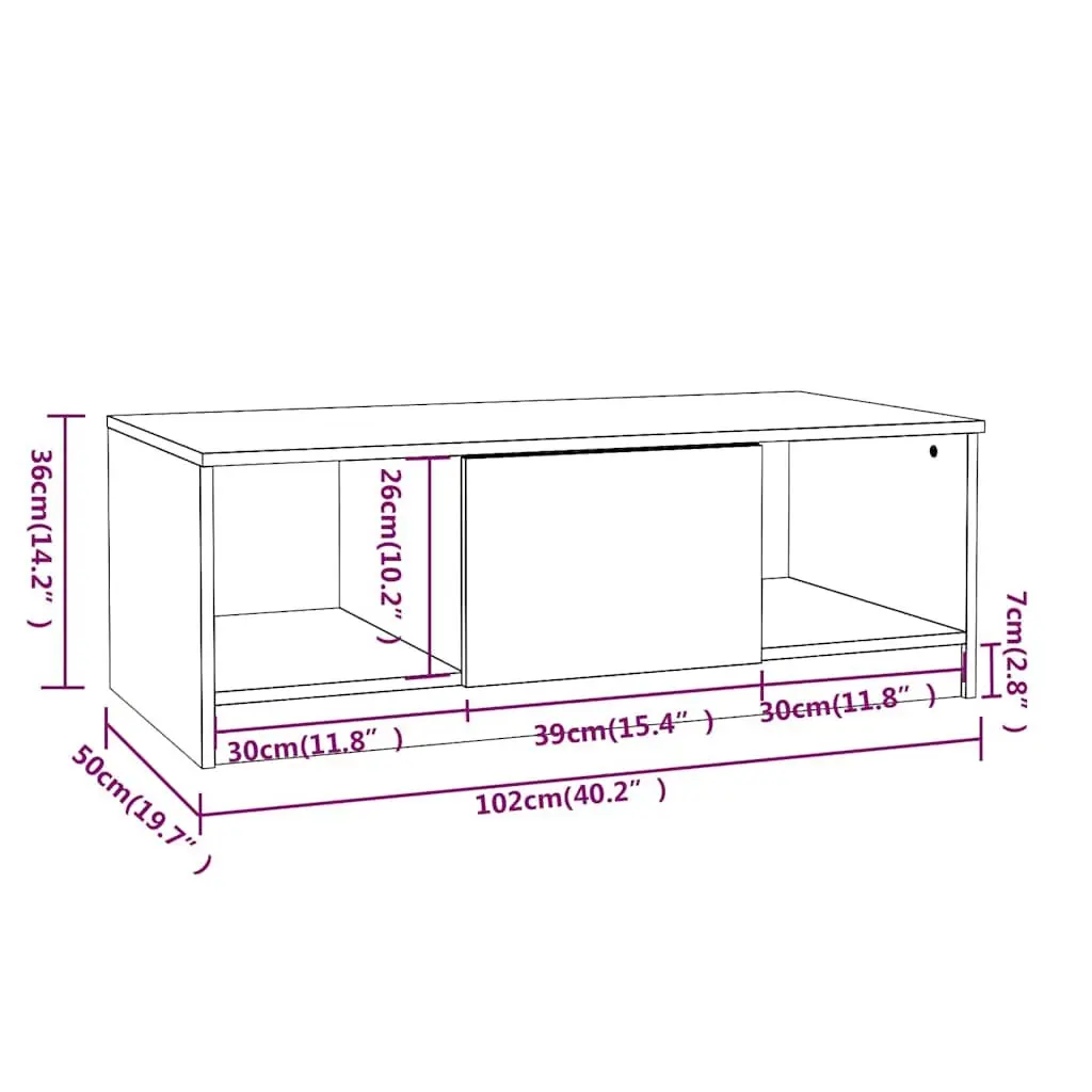Coffee Table High Gloss White Modern Living Room Furniture Storage Compartments