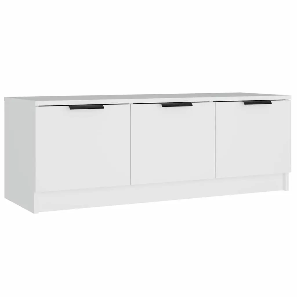 TV Cabinet White Engineered Wood 102x35x36.5 cm Media Storage Unit