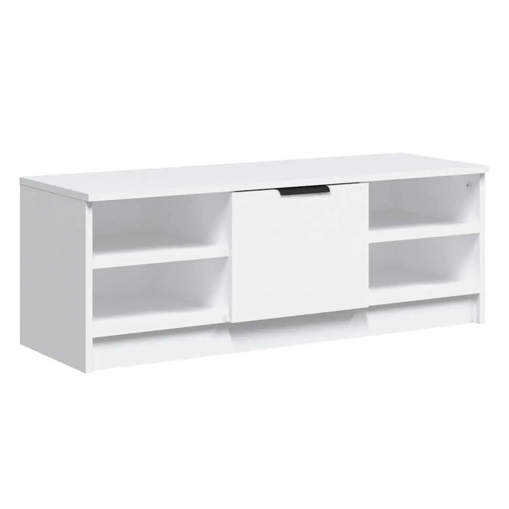 TV Cabinet White Engineered Wood Storage Unit 102 x 35.5 x 36.5 cm