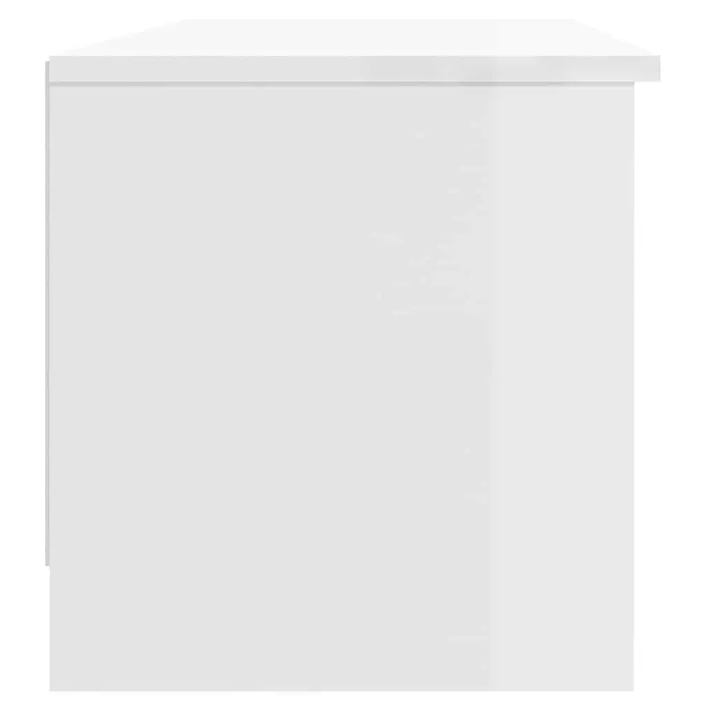 TV Cabinet High Gloss White Engineered Wood Storage Unit 102 x 35.5 x 36.5 cm