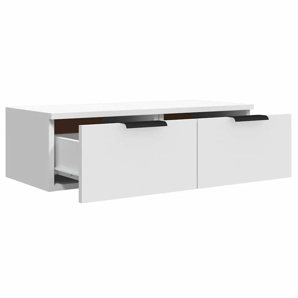 Wall Cabinet Storage White Engineered Wood 68x30x20 cm Floating Shelf Organiser