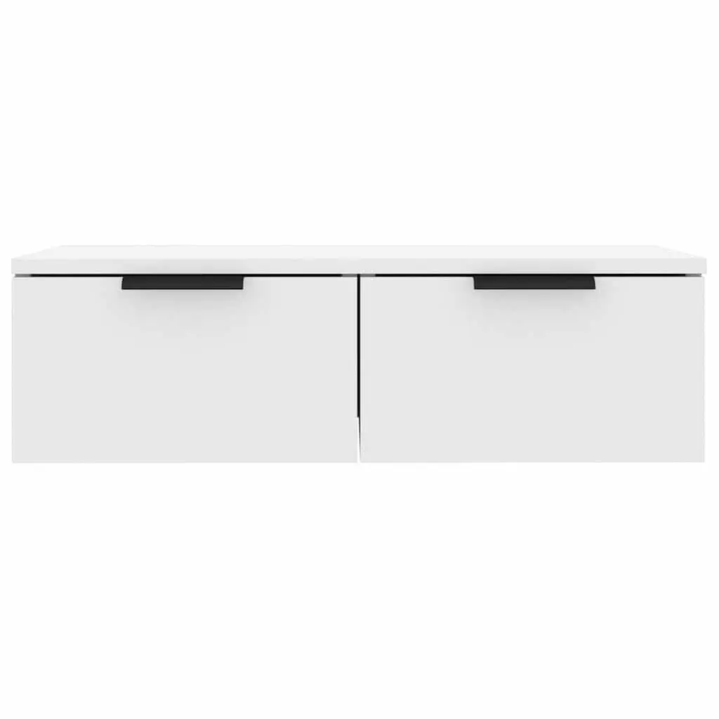 Wall Cabinet Storage White Engineered Wood 68x30x20 cm Floating Shelf Organiser