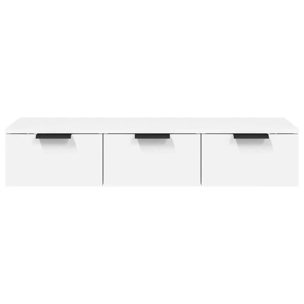 Wall Cabinet White Floating Storage Engineered Wood Shelf 102cm