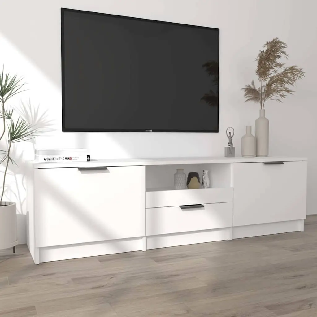 TV Cabinet White 140x35x40cm Entertainment Unit Media Stand Storage Sideboard