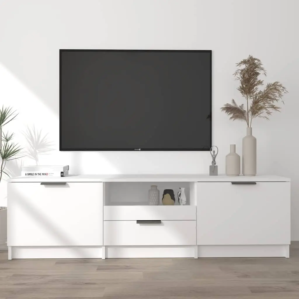 TV Cabinet White 140x35x40cm Entertainment Unit Media Stand Storage Sideboard