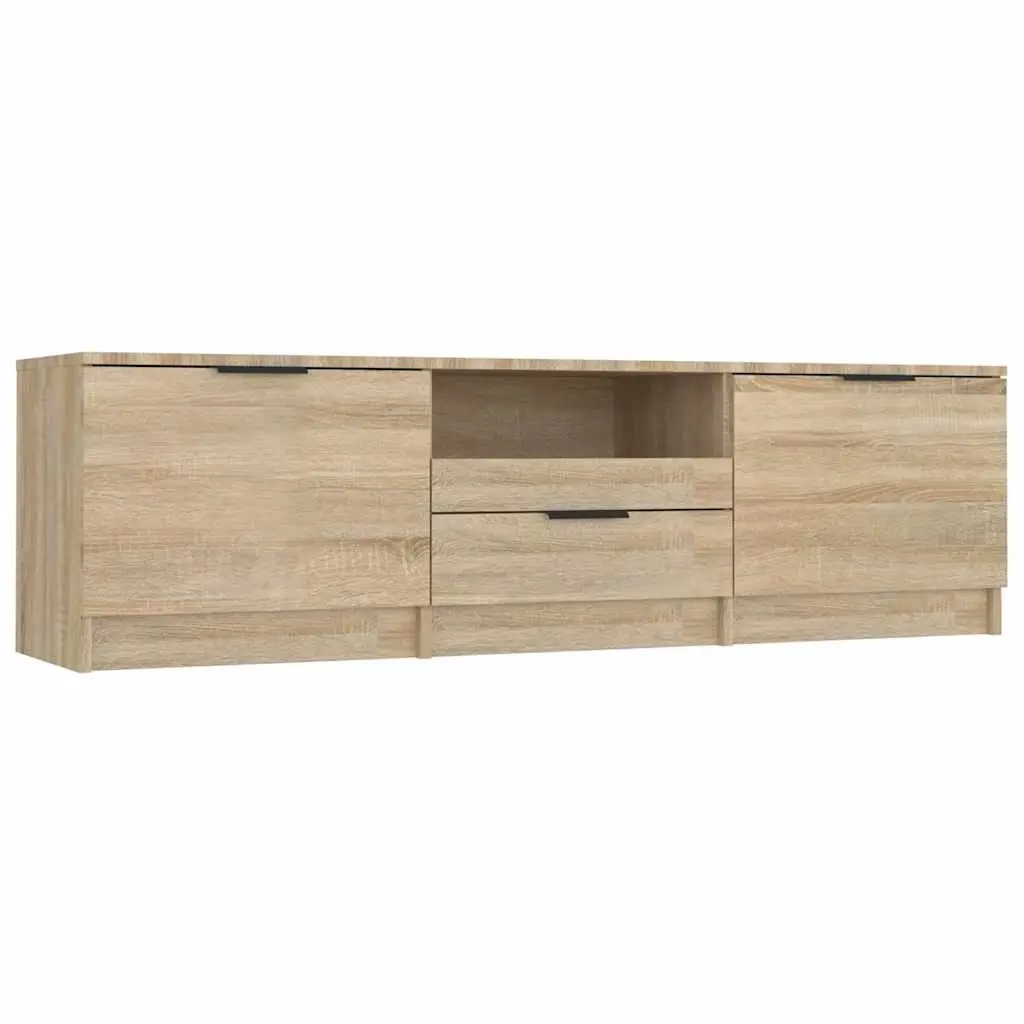TV Cabinet Sonoma Oak 140cm Brown Engineered Wood Storage Unit